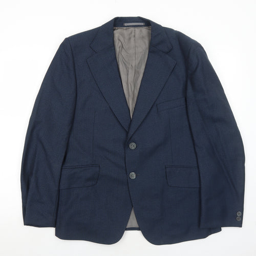 Burton Mens Blue Polyester Jacket Suit Jacket Size 40 Regular
