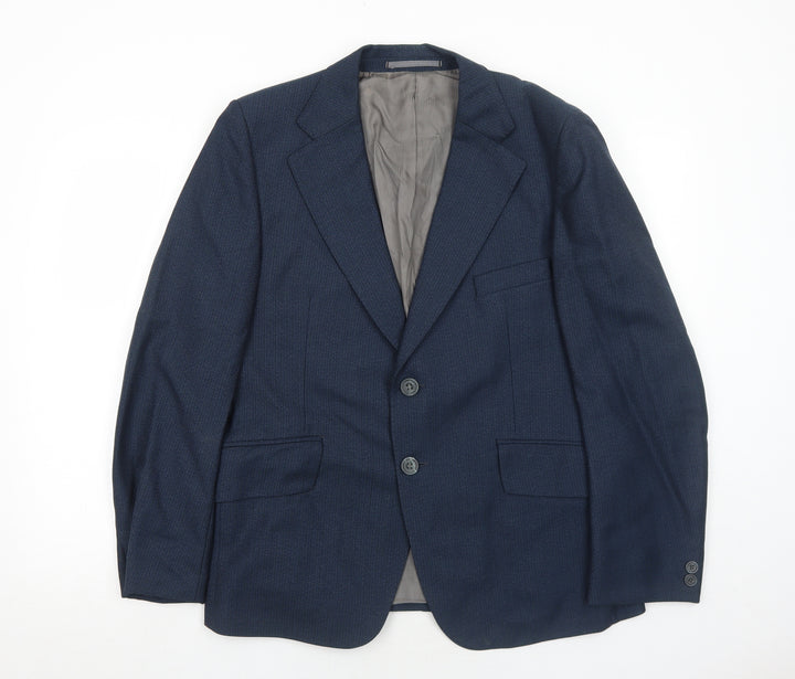 Burton Mens Blue Polyester Jacket Suit Jacket Size 40 Regular