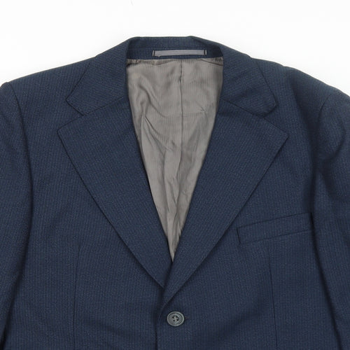 Burton Mens Blue Polyester Jacket Suit Jacket Size 40 Regular