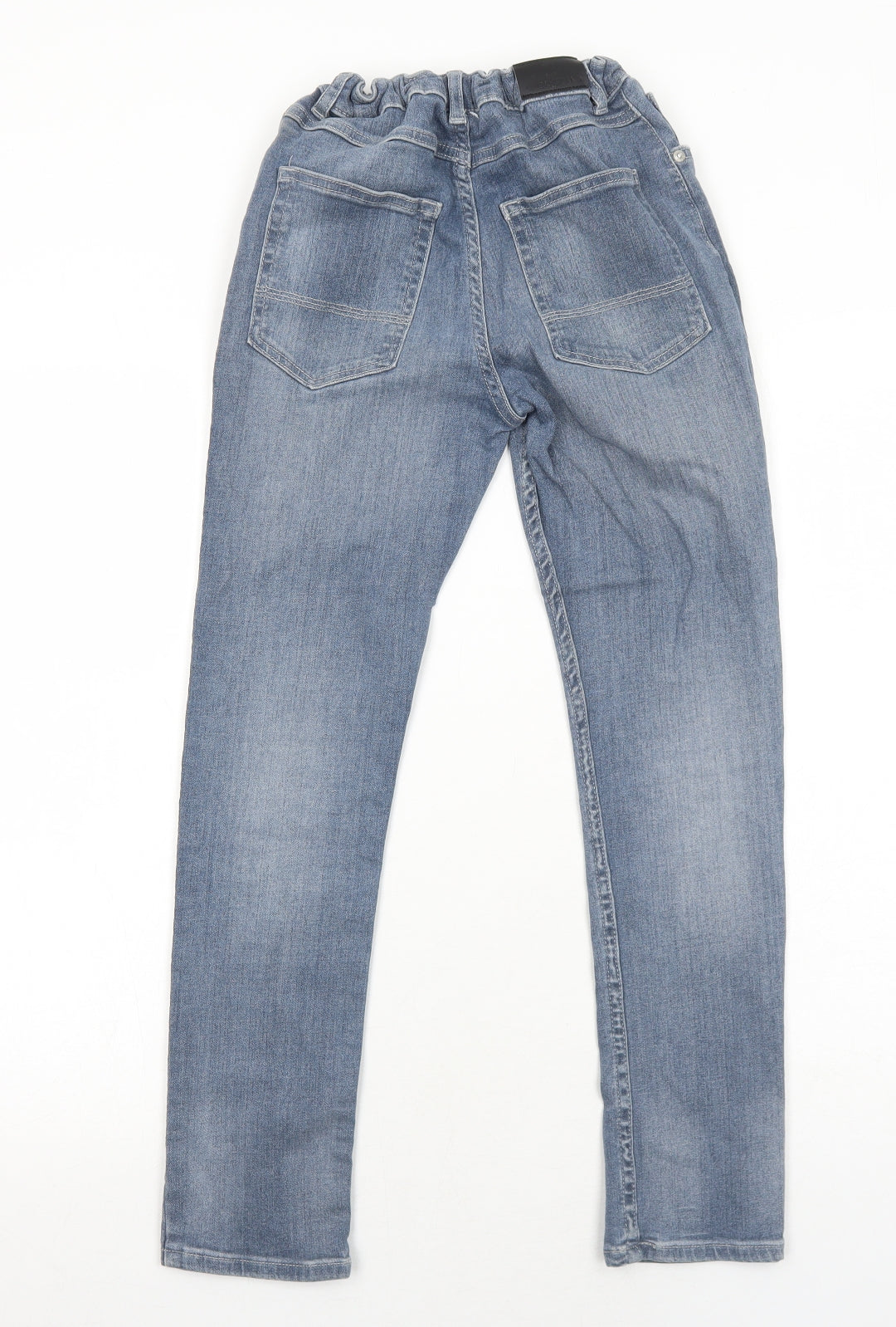 River Island Boys Blue Cotton Skinny Jeans Size 12 Years Regular Zip