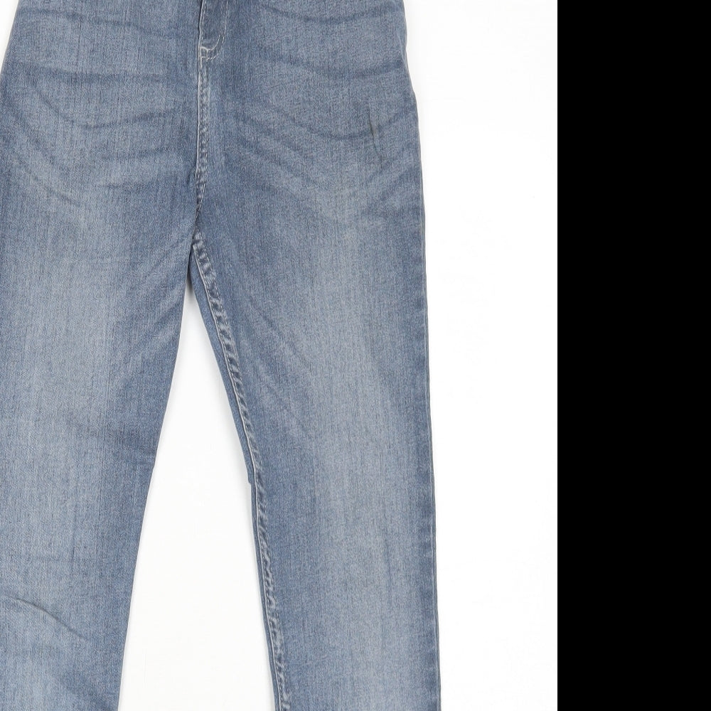 River Island Boys Blue Cotton Skinny Jeans Size 12 Years Regular Zip