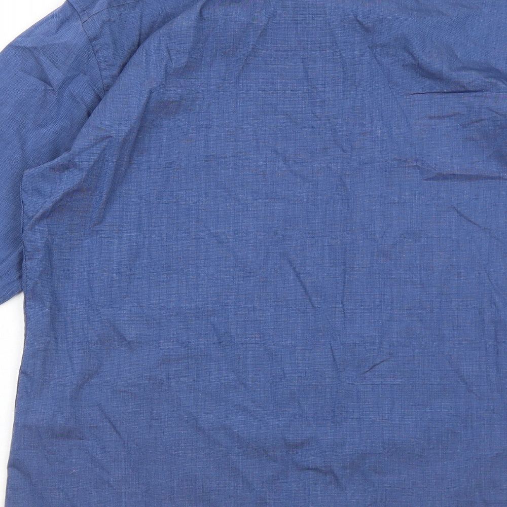 Marks and Spencer Mens Blue Cotton Dress Shirt Size 15.5 Collared Button