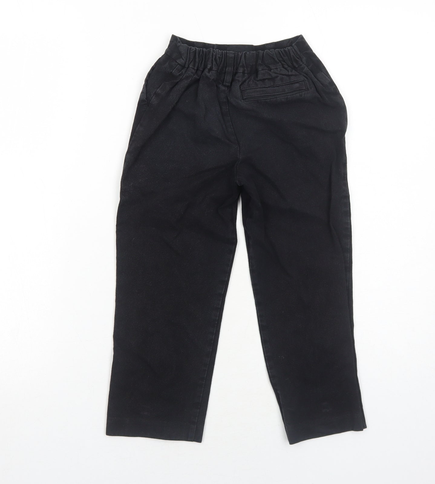 John Lewis Boys Black Cotton Chino Trousers Size 5 Years Regular Hook & Eye