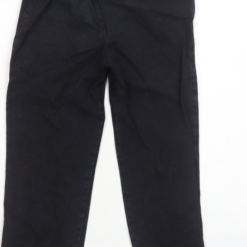 John Lewis Boys Black Cotton Chino Trousers Size 5 Years Regular Hook & Eye