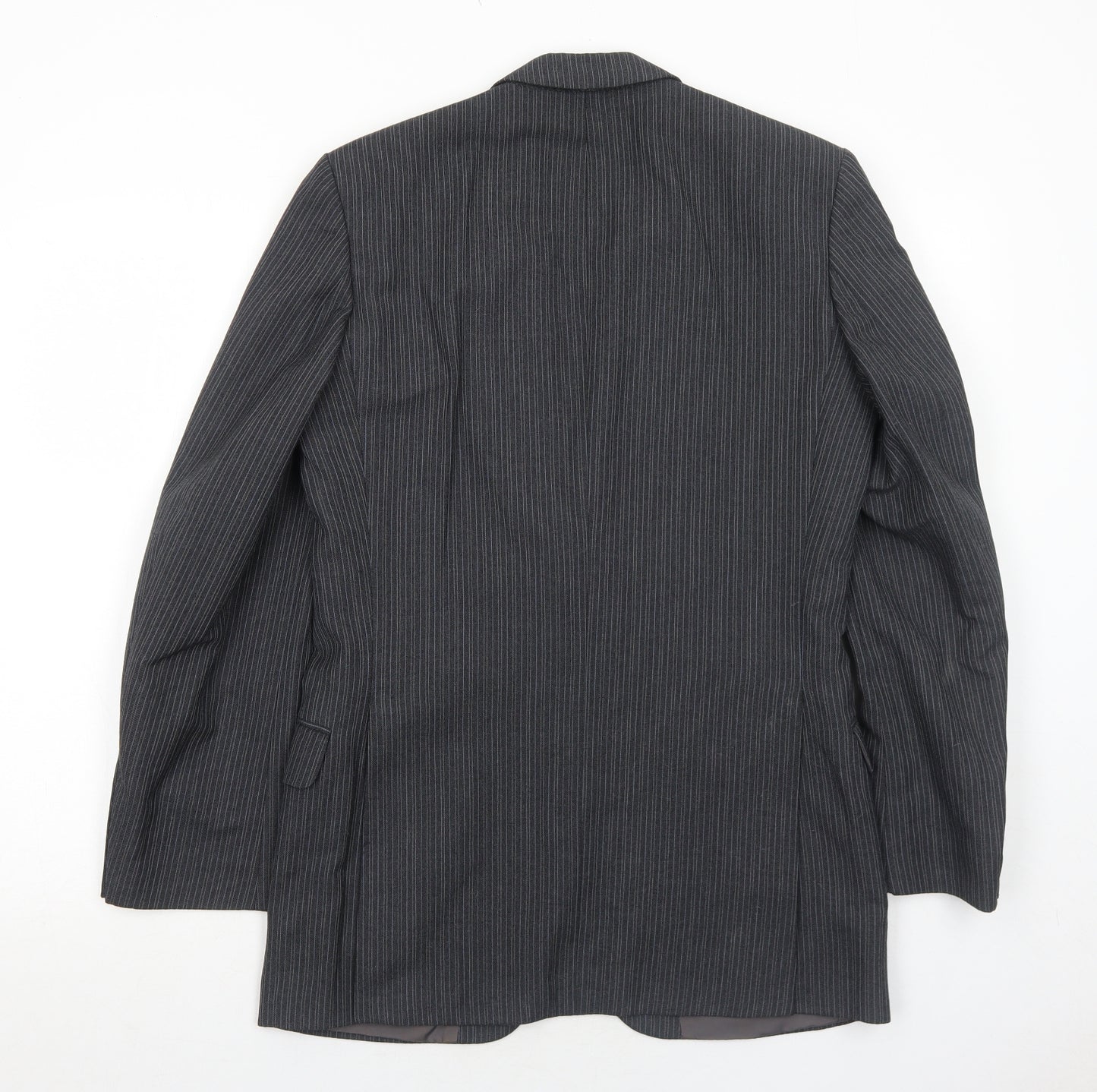 Marks and Spencer Mens Grey Striped Wool Jacket Suit Jacket Size 36 Regular
