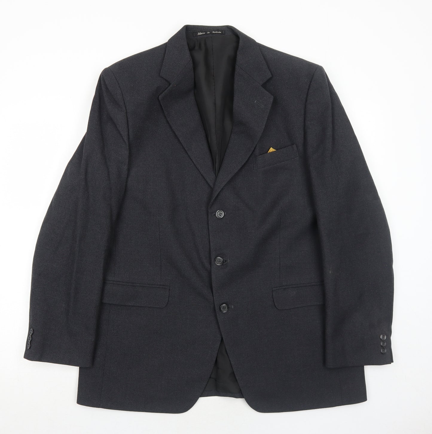 Hodges Mens Grey Wool Jacket Suit Jacket Size 44 Regular