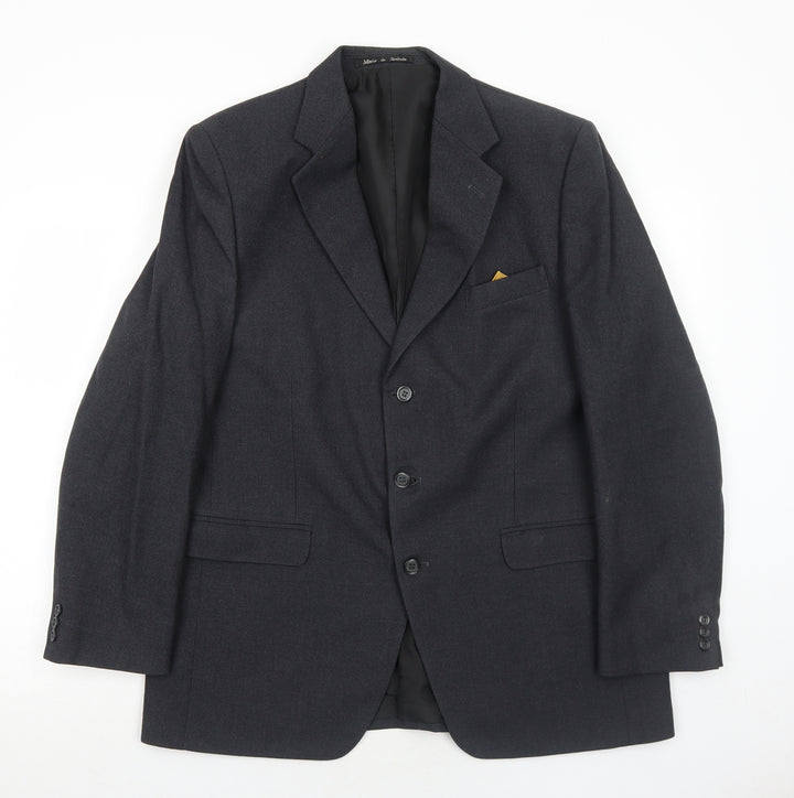 Hodges Mens Grey Wool Jacket Suit Jacket Size 44 Regular