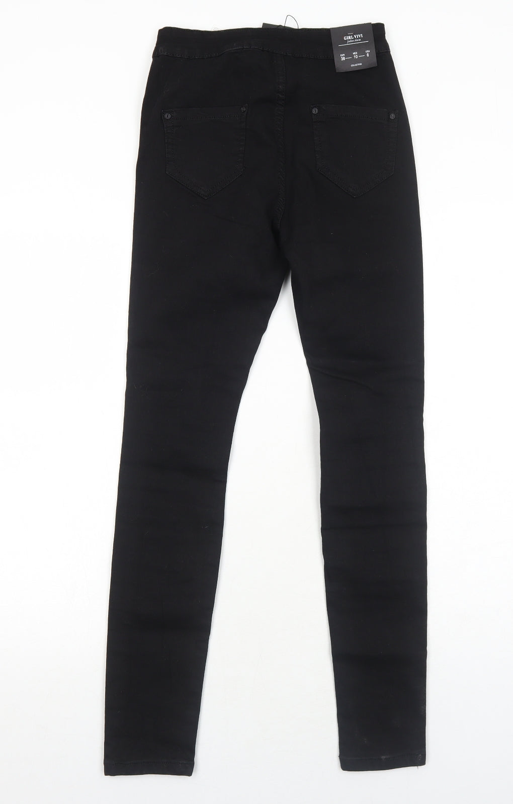 Girl Vivi Womens Black Cotton Skinny Jeans Size 10 Regular Zip