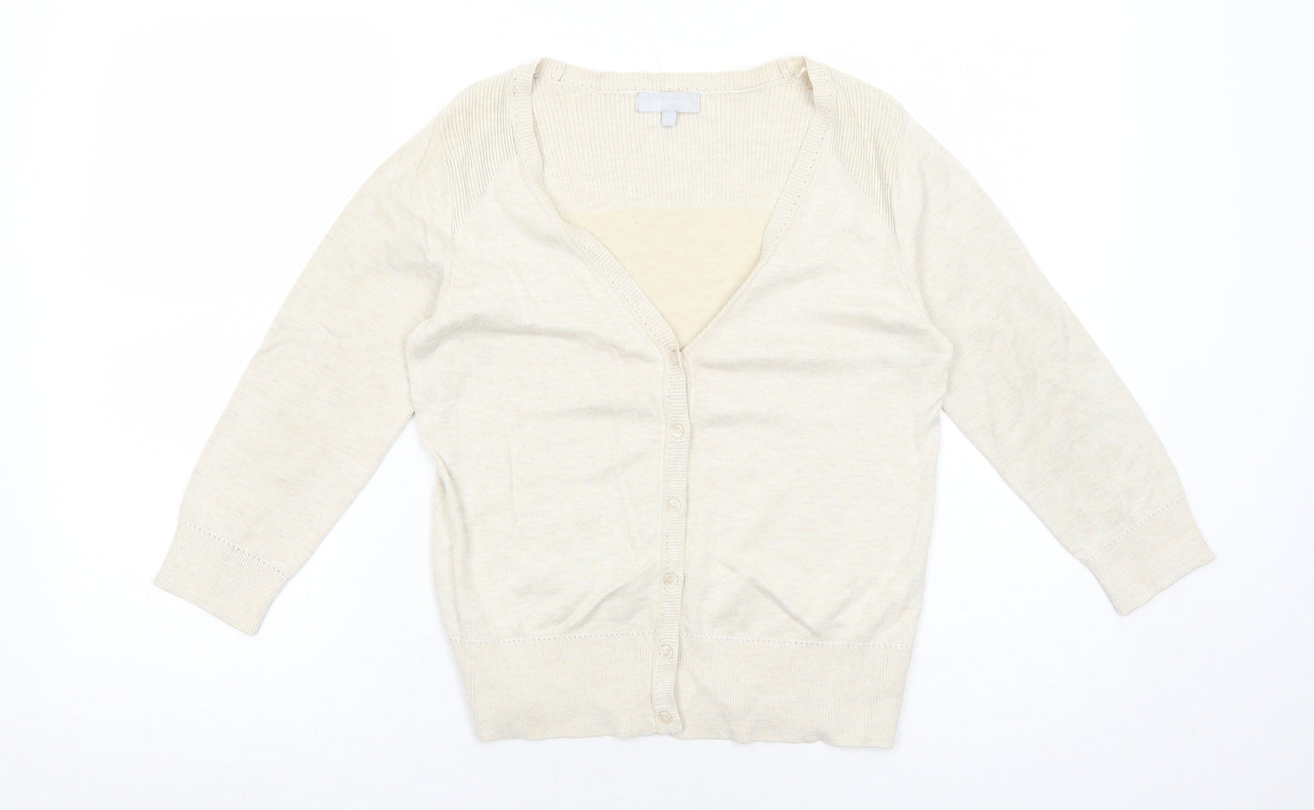 Red Herring Womens Beige V-Neck Viscose Cardigan Jumper Size 10