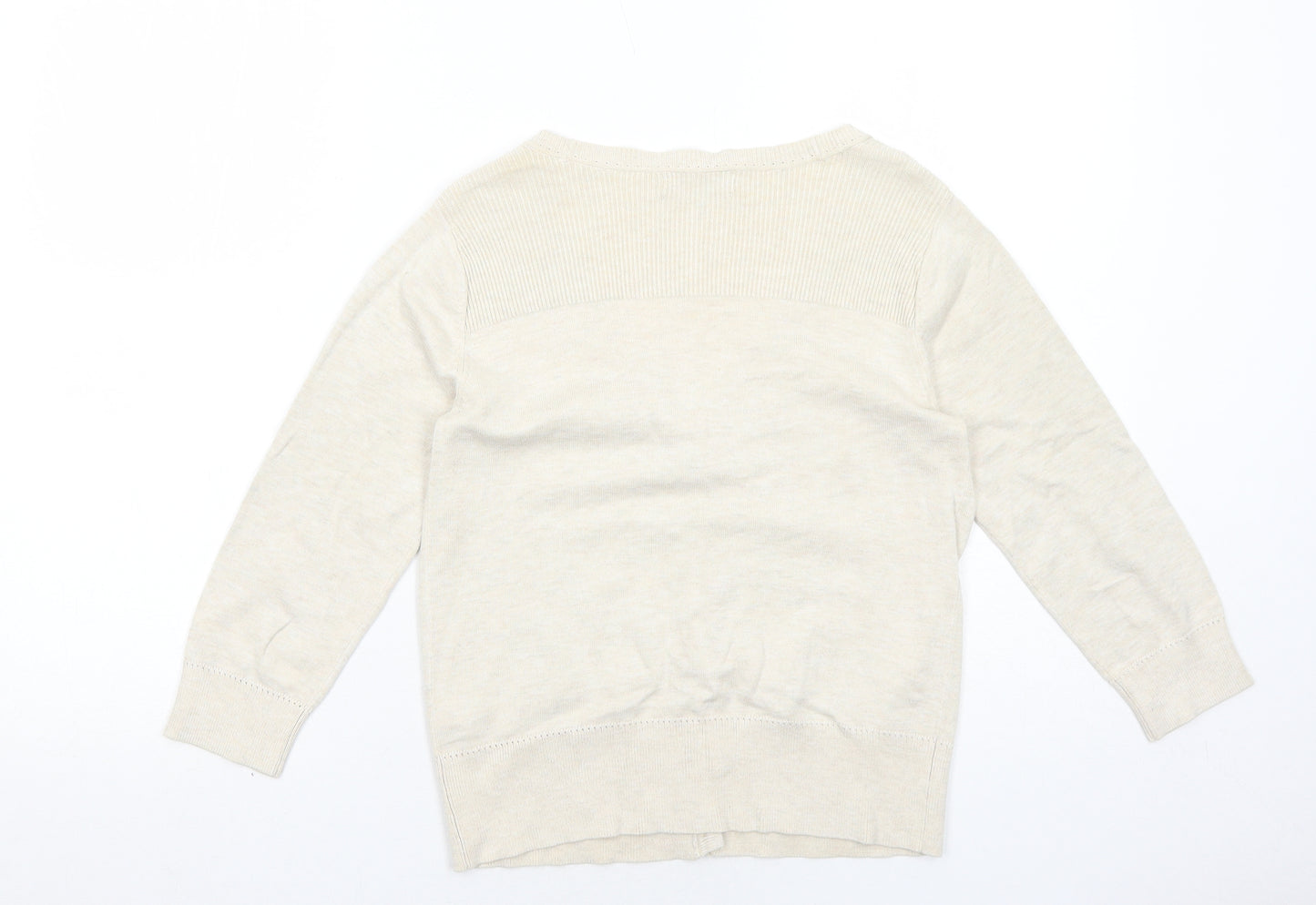 Red Herring Womens Beige V-Neck Viscose Cardigan Jumper Size 10