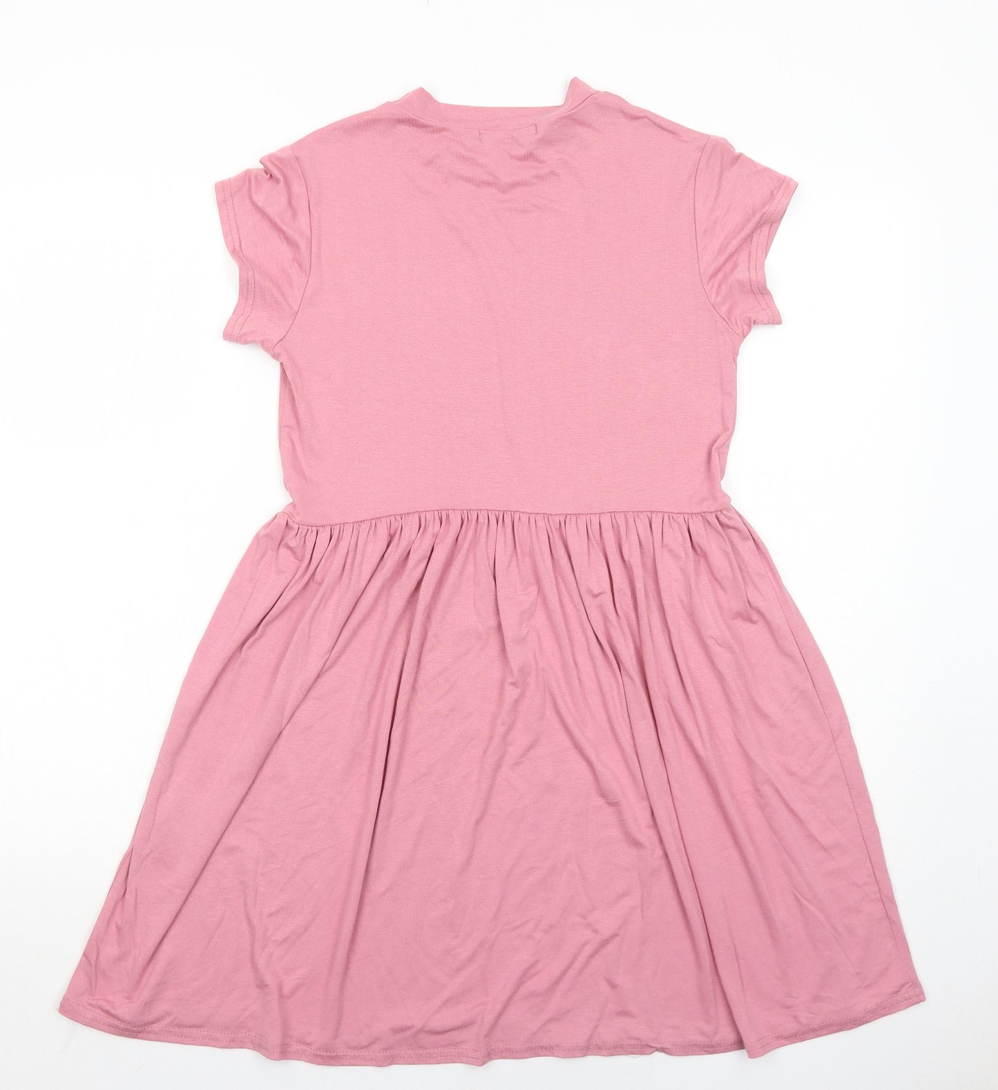 Missguided Womens Pink Viscose T-Shirt Dress Size 8 Round Neck Pullover