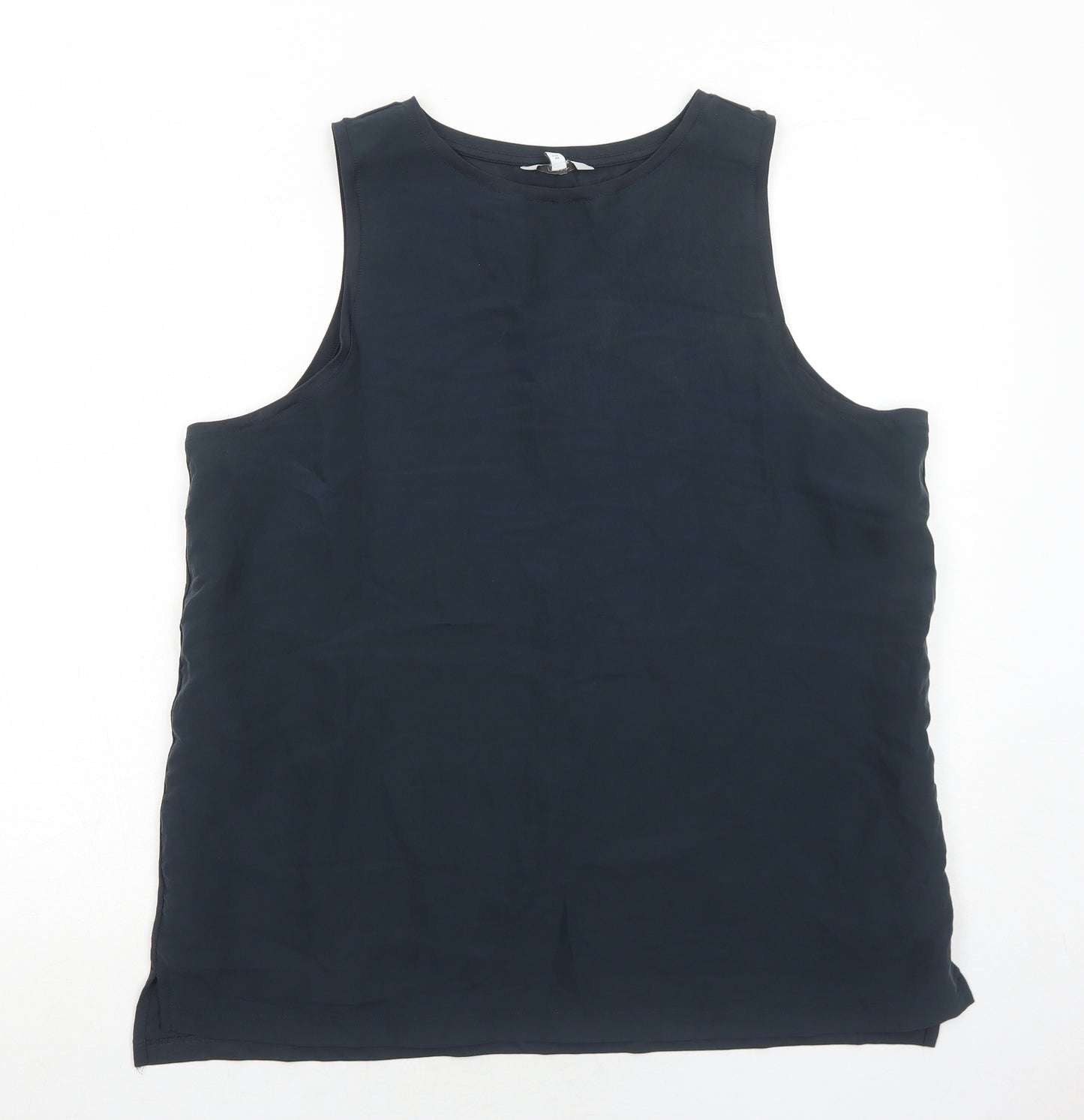 NEXT Womens Black Polyester Basic Tank Size 18 Round Neck