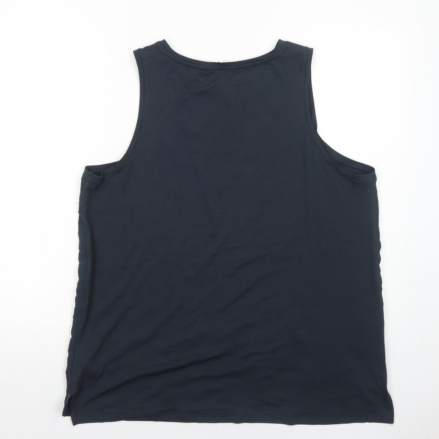 NEXT Womens Black Polyester Basic Tank Size 18 Round Neck
