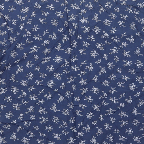 Hobbs Womens Blue Floral Viscose Basic Blouse Size 12 Round Neck