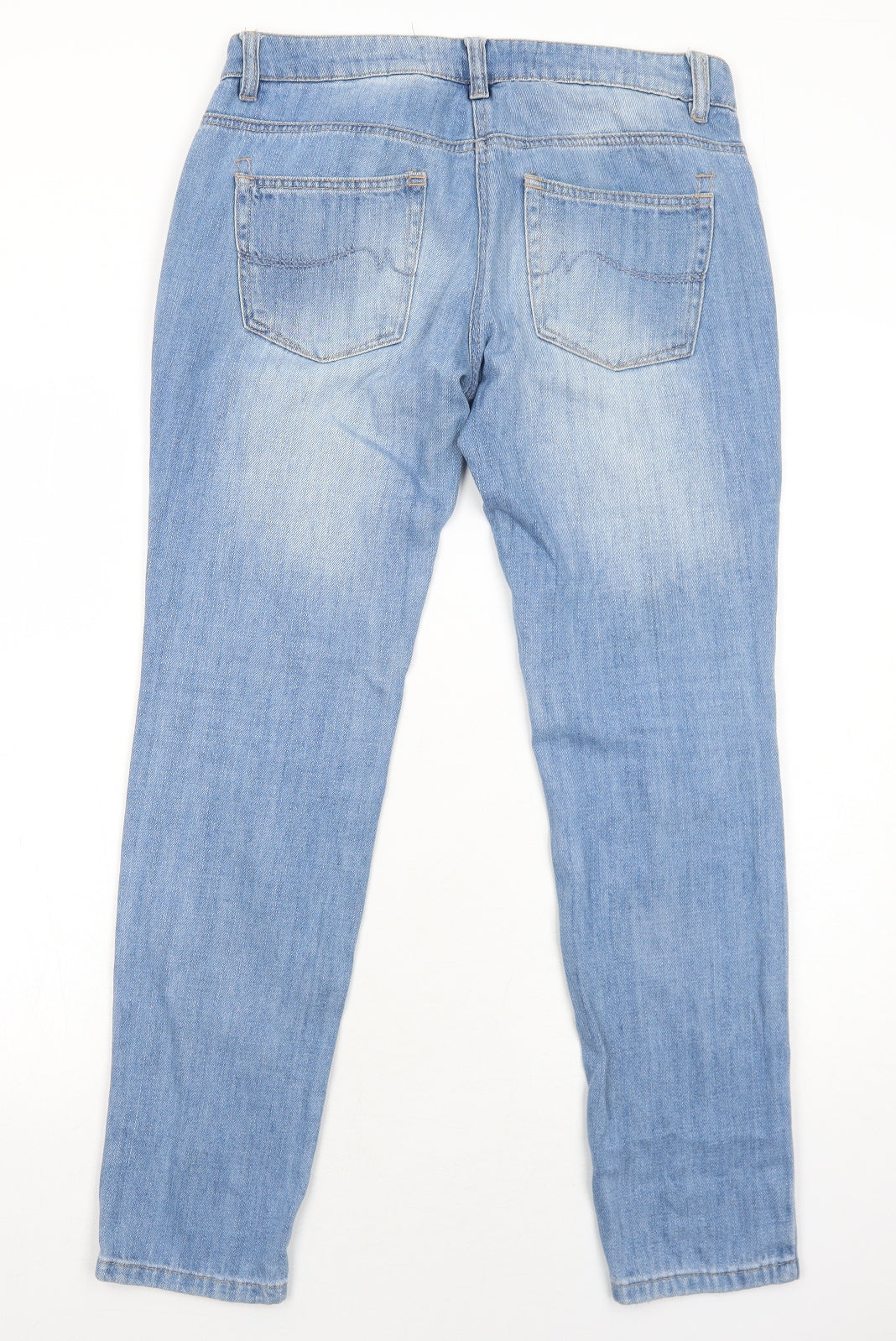 NEXT Womens Blue Cotton Skinny Jeans Size 8 Relaxed Zip