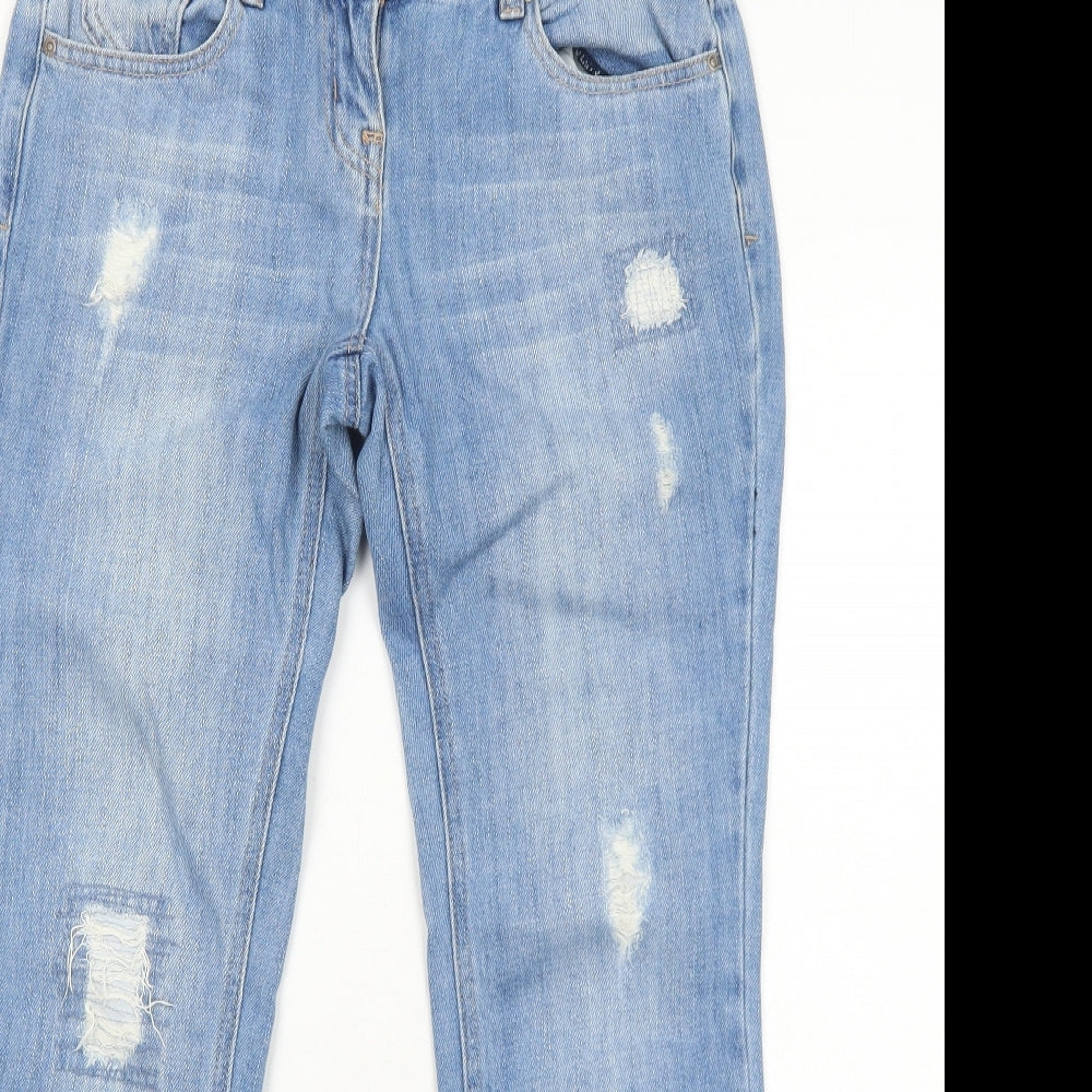 NEXT Womens Blue Cotton Skinny Jeans Size 8 Relaxed Zip