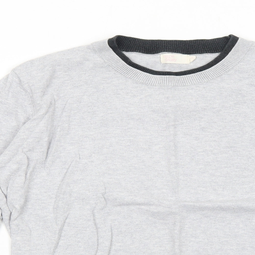 Cape Daisy Womens Green Round Neck Cotton Pullover Jumper Size 12