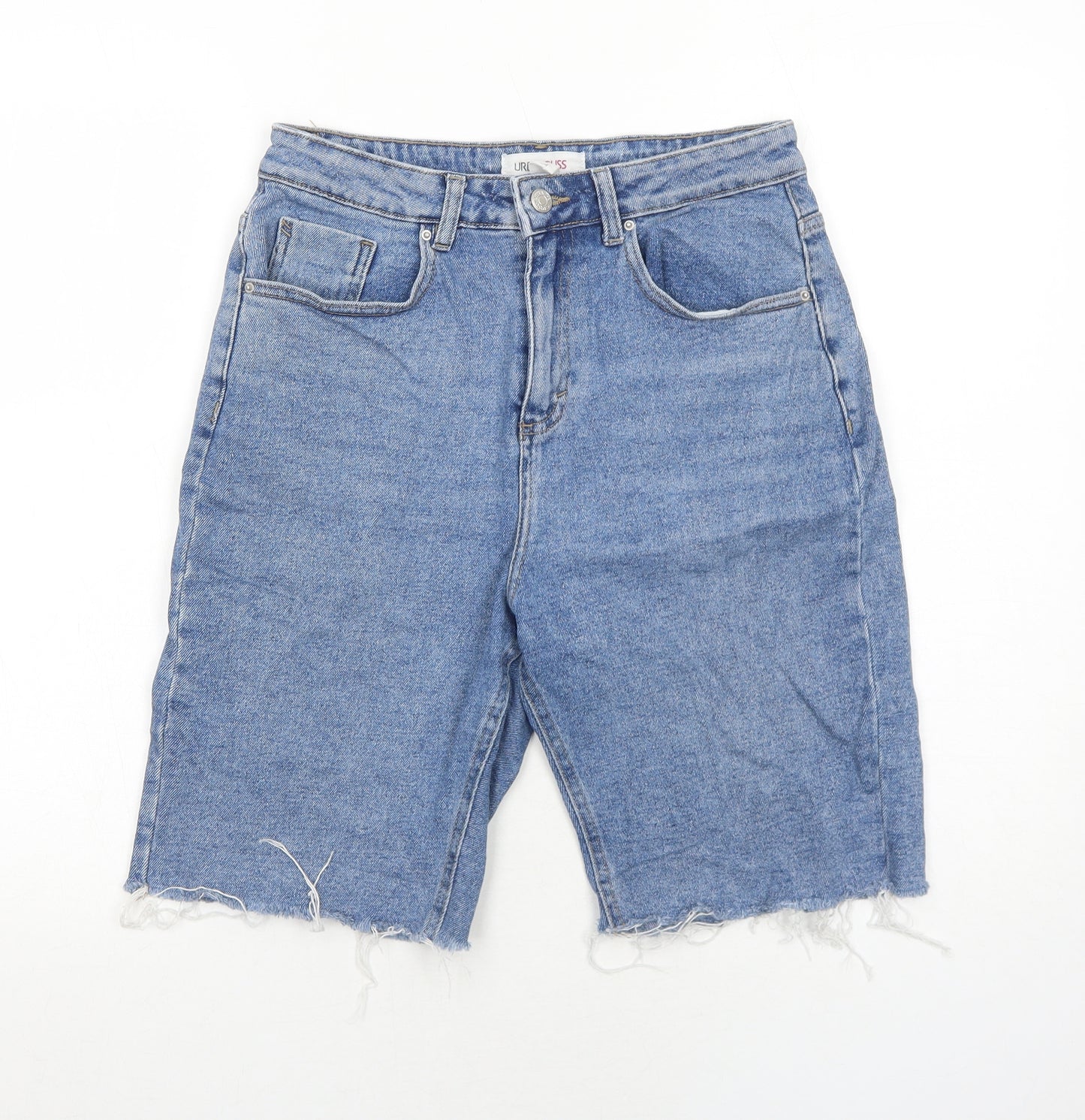Urban Bliss Womens Blue Cotton Chino Shorts Size 10 Regular Zip