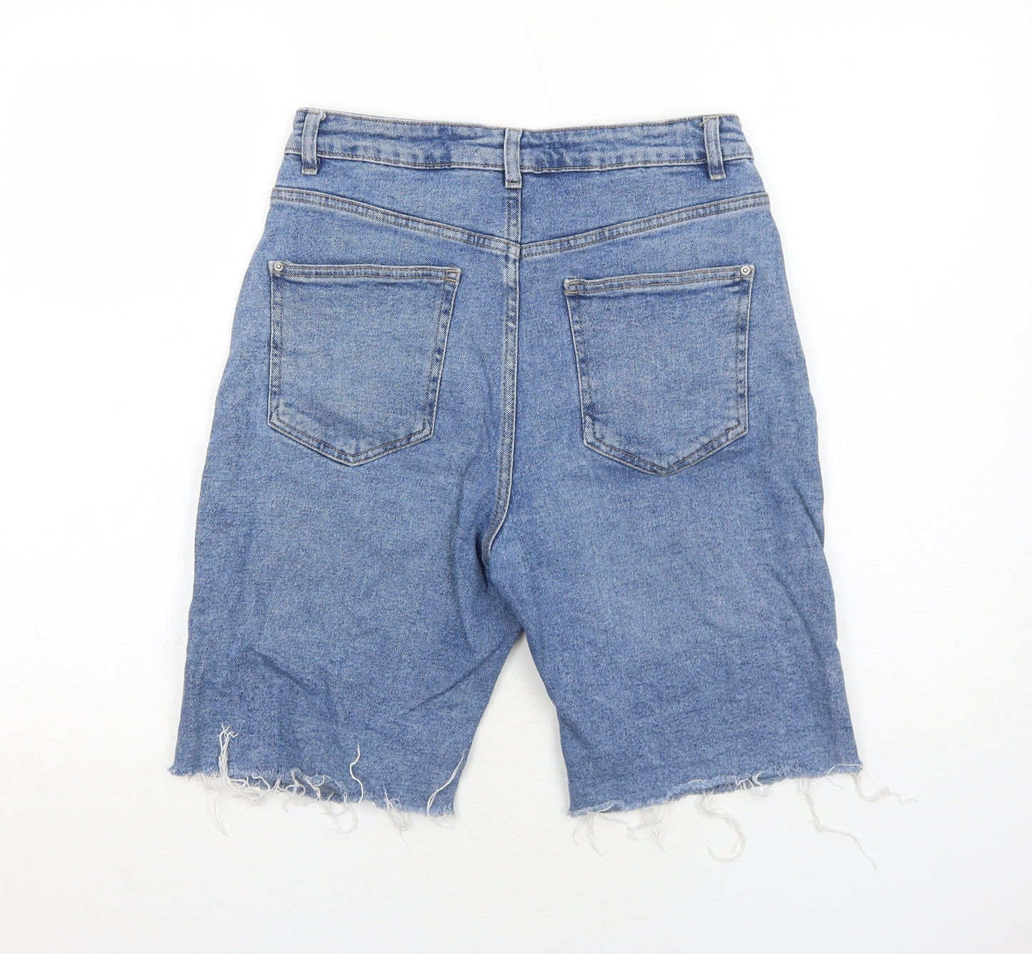 Urban Bliss Womens Blue Cotton Chino Shorts Size 10 Regular Zip