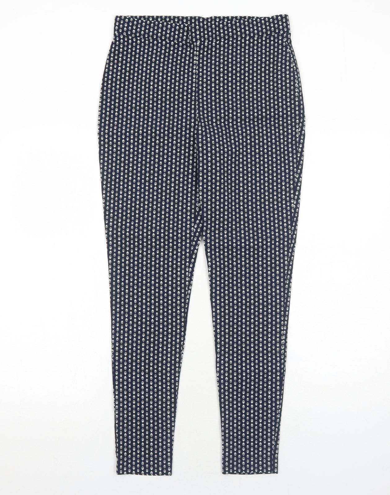 Dorothy Perkins Womens Blue Geometric Cotton Carrot Leggings Size 14