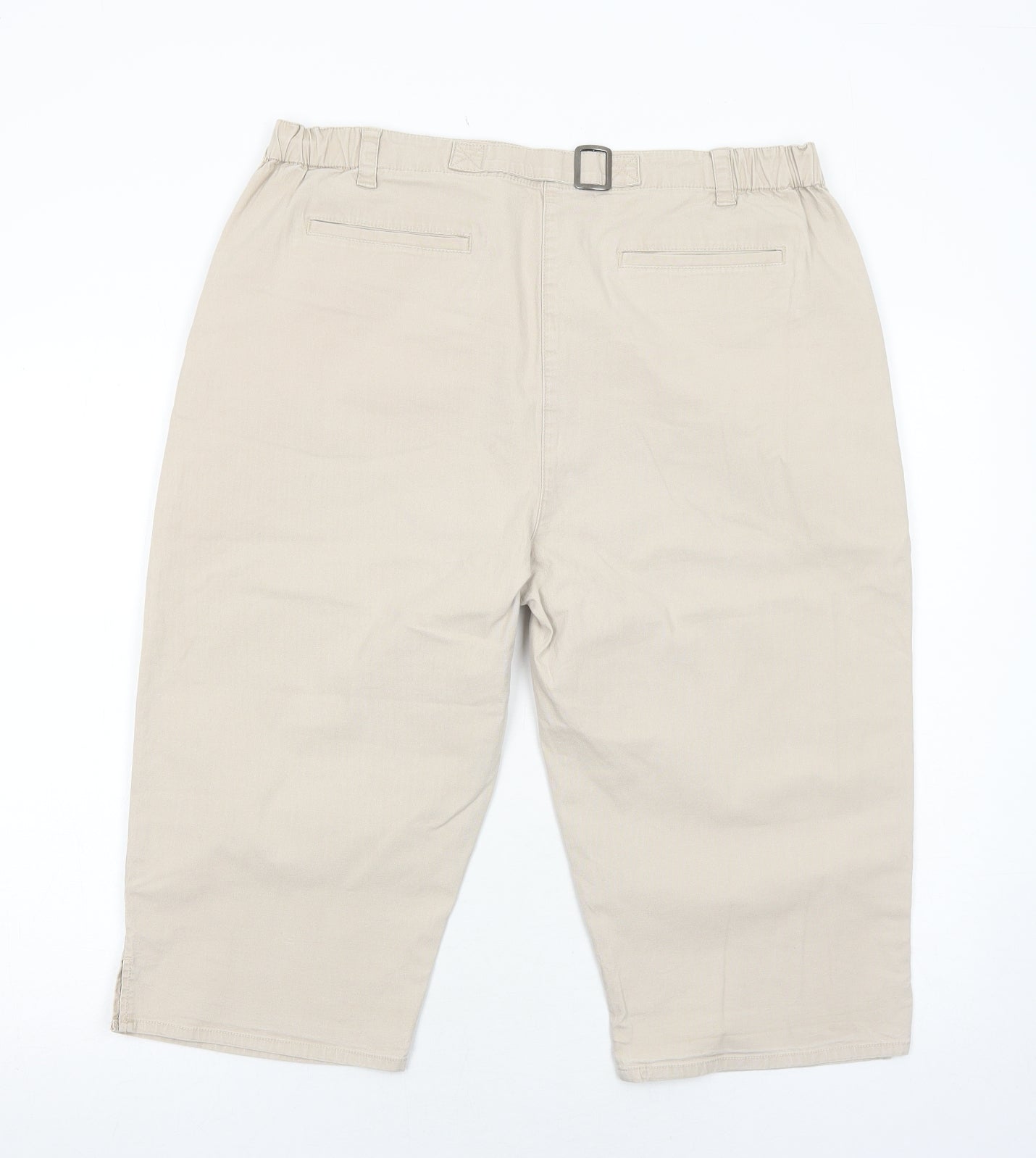 Emreco Womens Beige Cotton Chino Shorts Size 18 Regular Zip