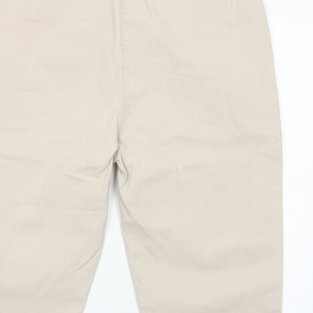 Emreco Womens Beige Cotton Chino Shorts Size 18 Regular Zip