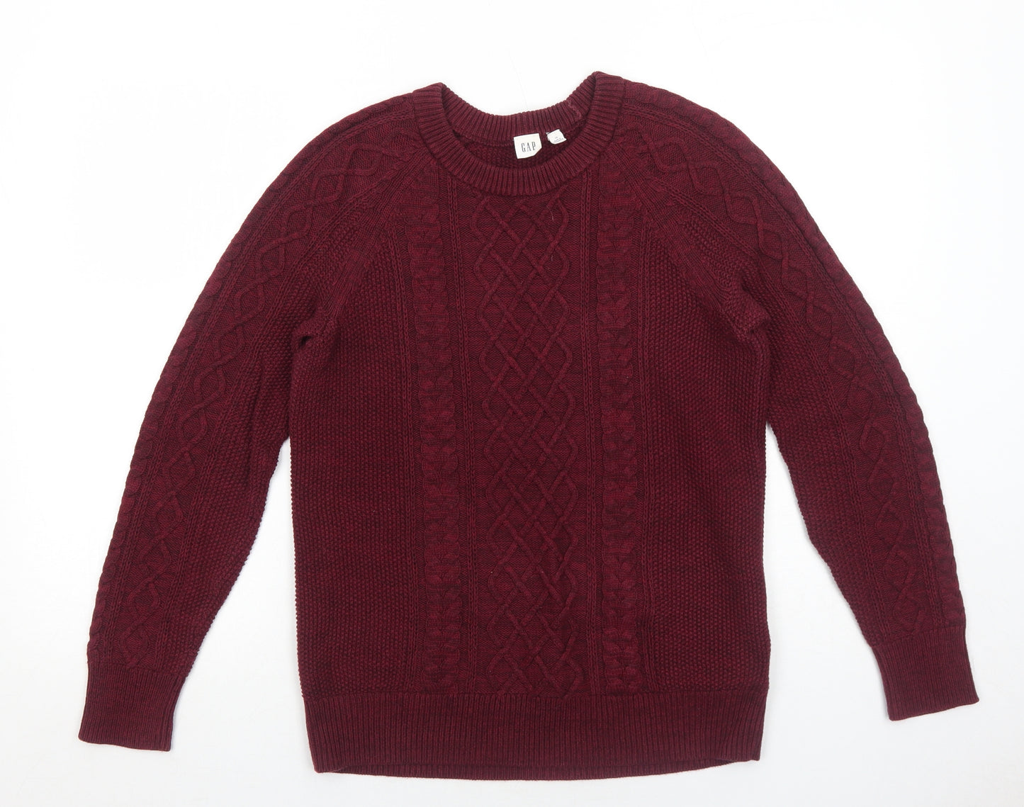Gap Womens Red Round Neck Cotton Pullover Jumper Size XS