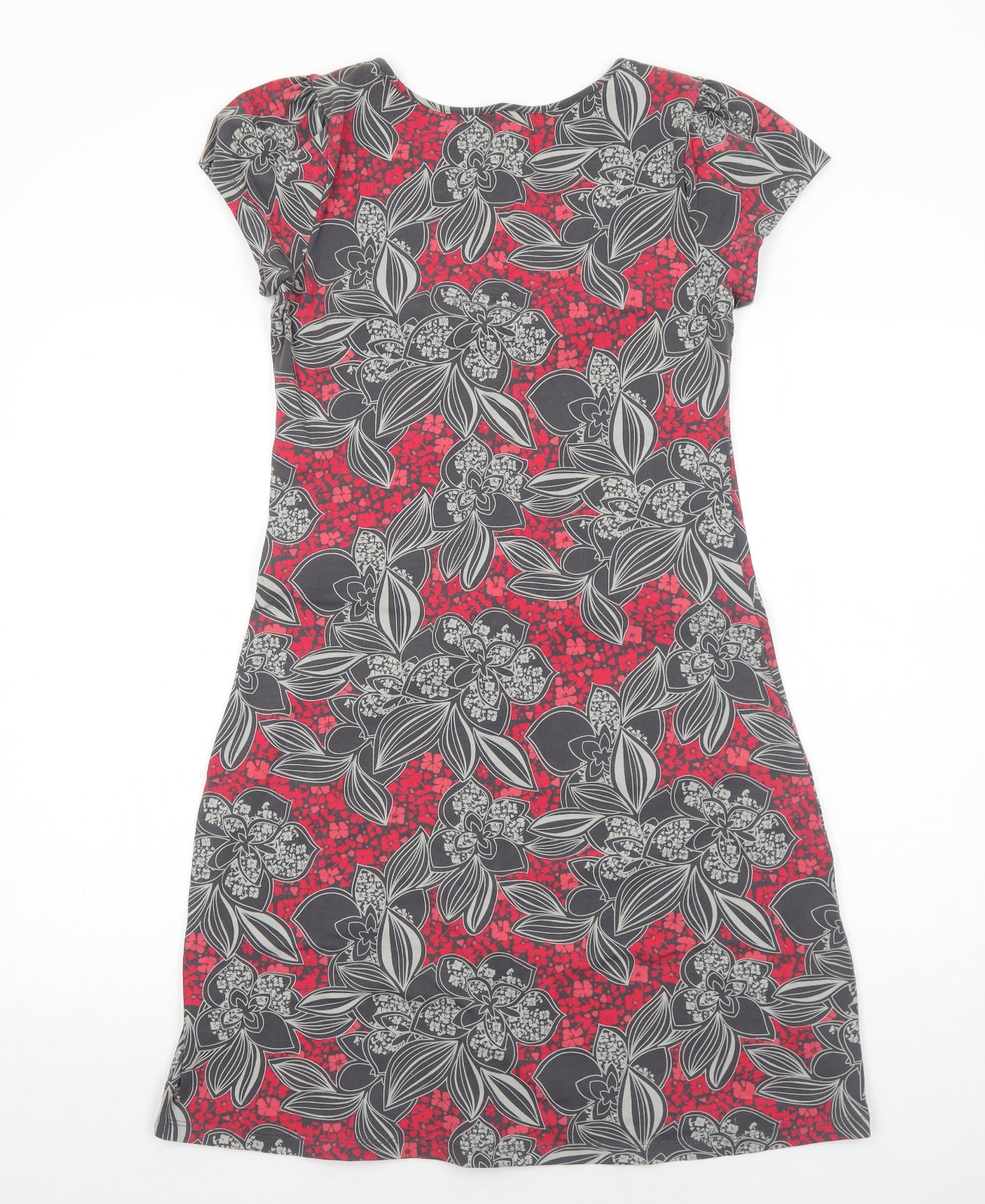 MANTARAY PRODUCTS Womens Grey Floral Cotton Trapeze & Swing Size 12 V-Neck Pullover