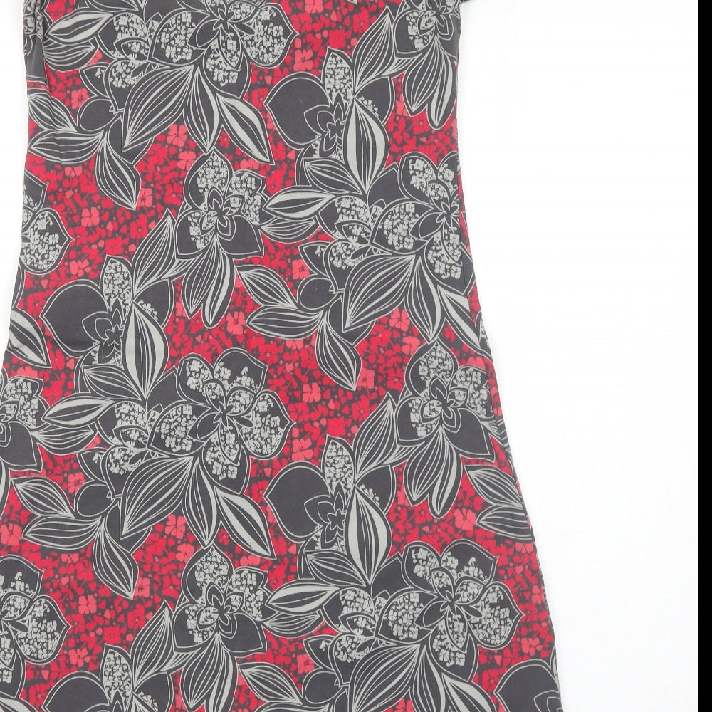 MANTARAY PRODUCTS Womens Grey Floral Cotton Trapeze & Swing Size 12 V-Neck Pullover