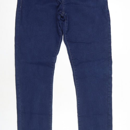 Clara VRS Womens Blue Cotton Straight Jeans Size 12 Regular Zip