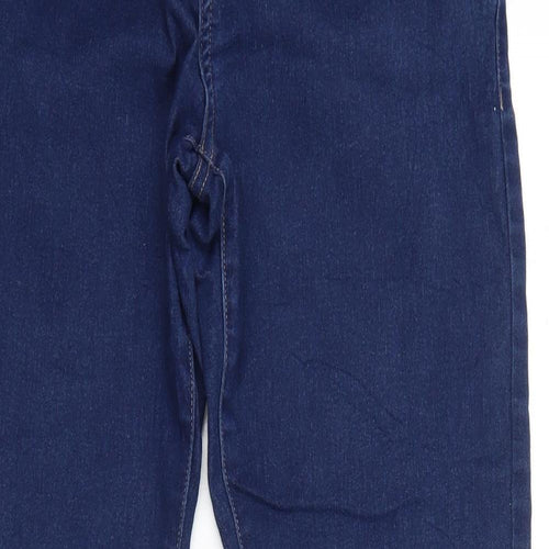 Clara VRS Womens Blue Cotton Straight Jeans Size 12 Regular Zip