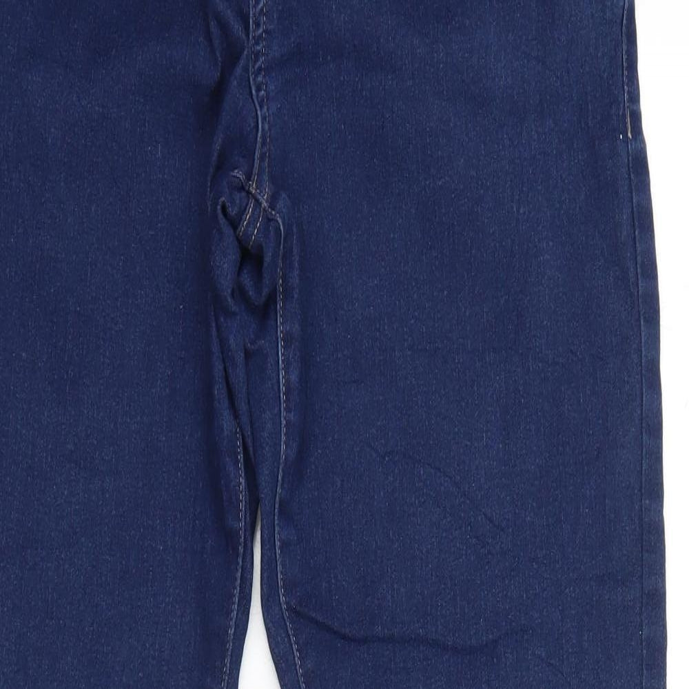 Clara VRS Womens Blue Cotton Straight Jeans Size 12 Regular Zip