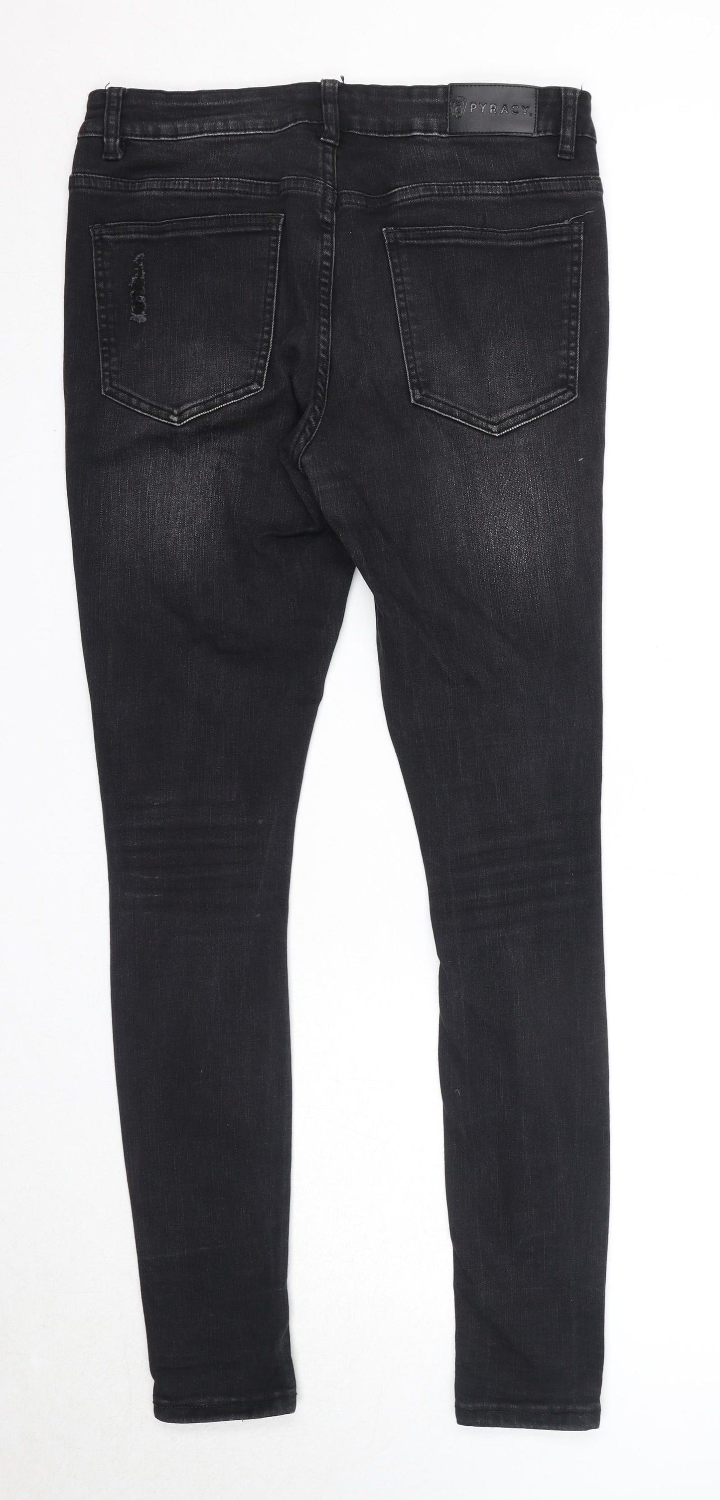Pyracy Womens Black Cotton Skinny Jeans Size 32 in Regular Zip