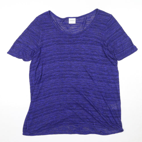 JUNAROSE Womens Blue Round Neck Viscose Pullover Jumper Size M