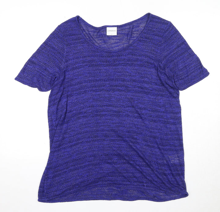 JUNAROSE Womens Blue Round Neck Viscose Pullover Jumper Size M