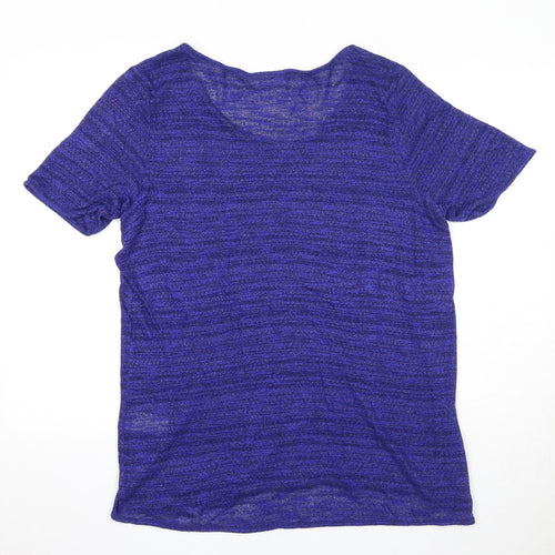 JUNAROSE Womens Blue Round Neck Viscose Pullover Jumper Size M