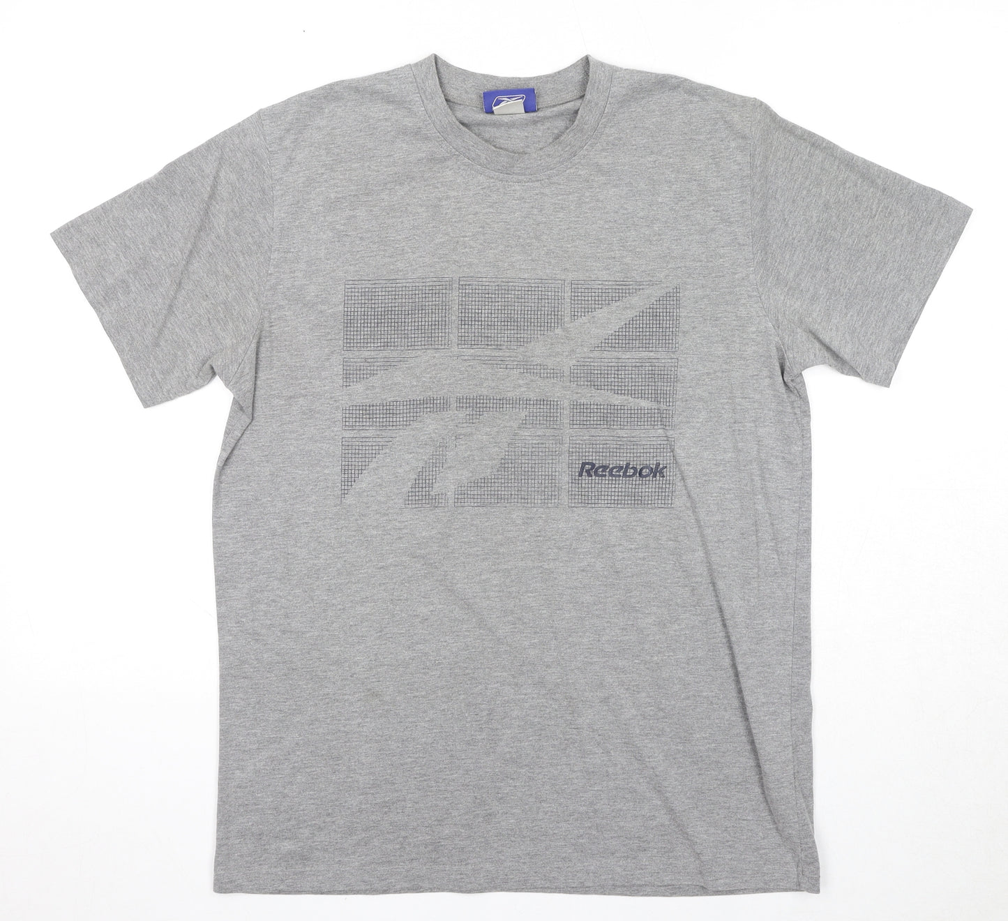 Reebok Mens Grey Cotton T-Shirt Size S Round Neck