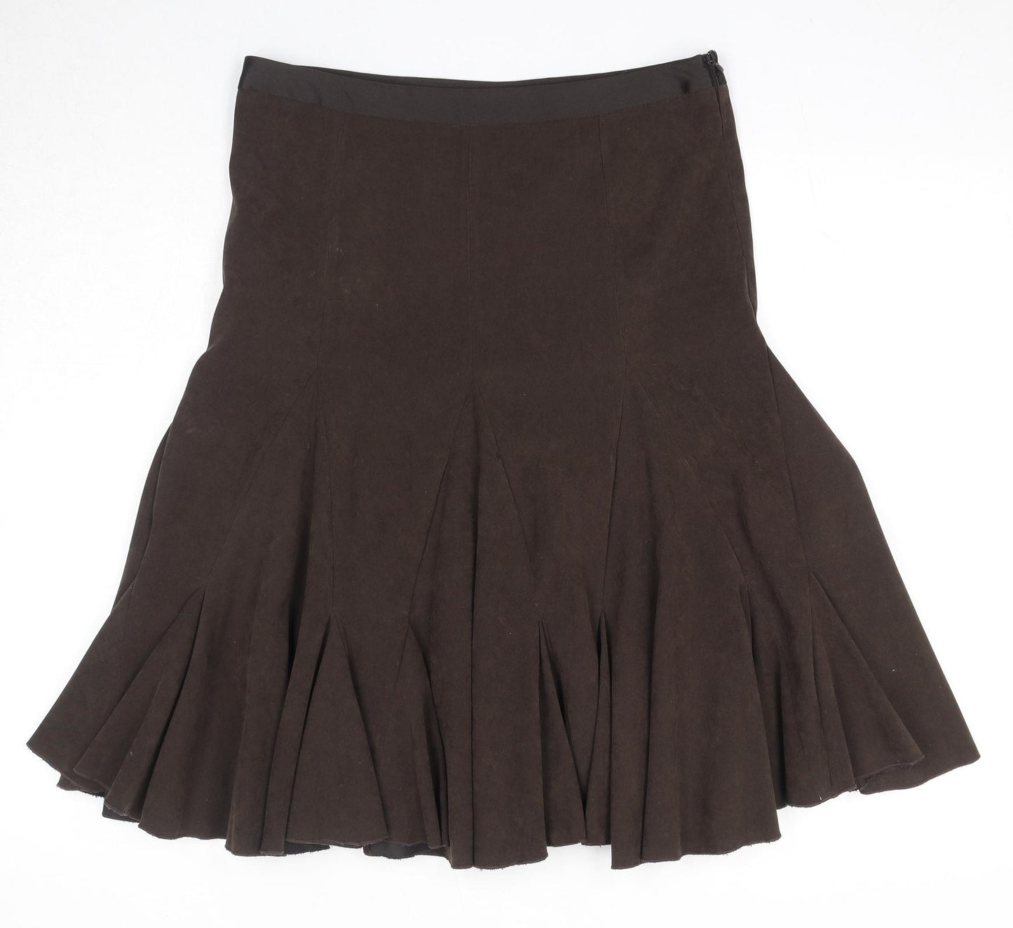 AMARANTO Womens Brown Polyester Trumpet Skirt Size 10 Zip