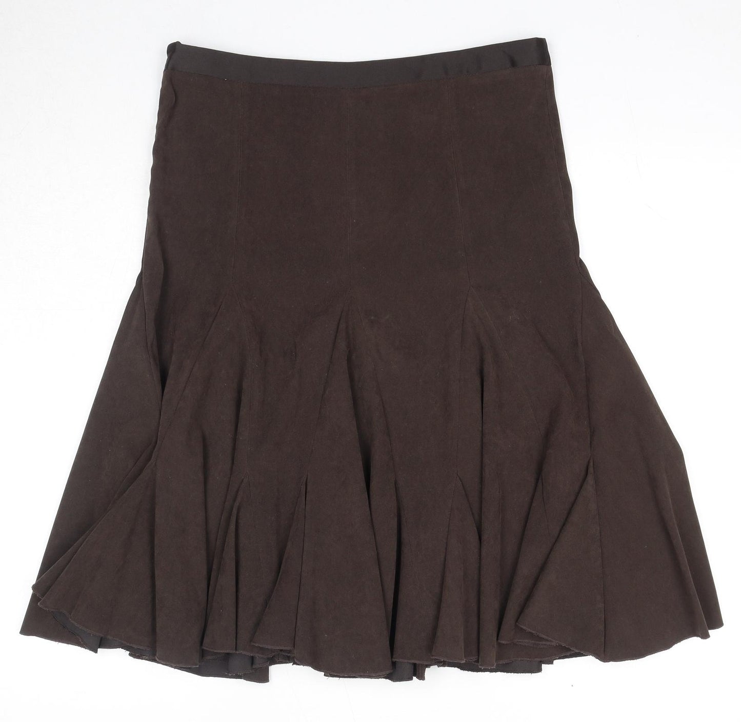 AMARANTO Womens Brown Polyester Trumpet Skirt Size 10 Zip