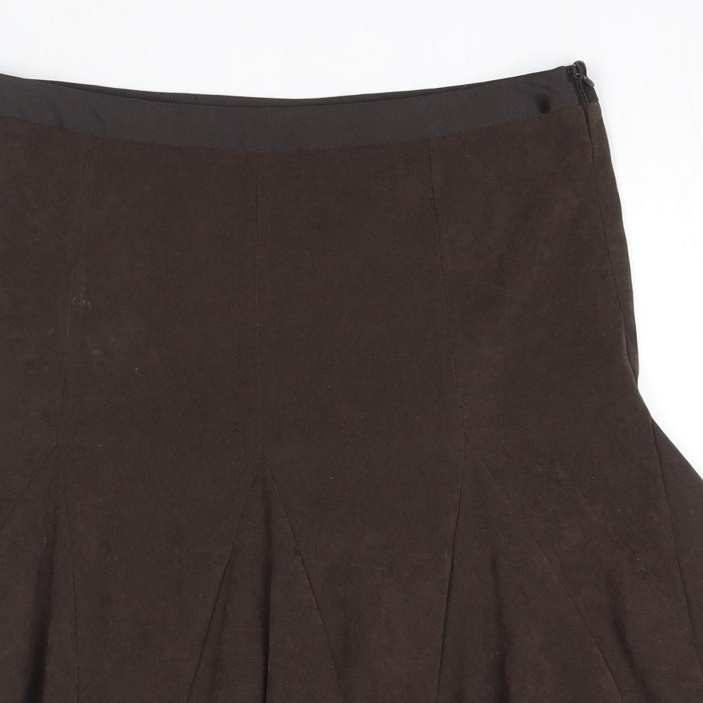 AMARANTO Womens Brown Polyester Trumpet Skirt Size 10 Zip