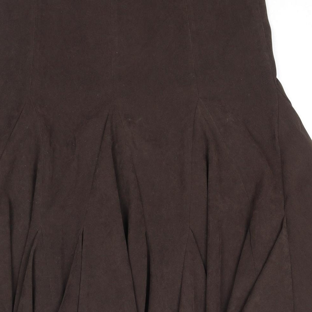 AMARANTO Womens Brown Polyester Trumpet Skirt Size 10 Zip