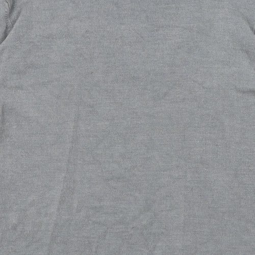 BHS Womens Grey V-Neck Acrylic Pullover Jumper Size 14