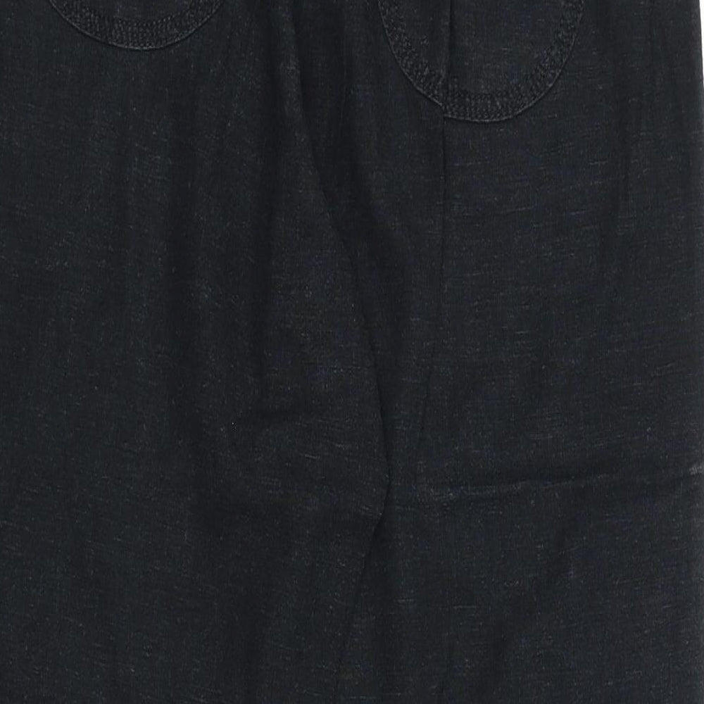 Marks and Spencer Womens Black Linen Trousers Size 10 Regular