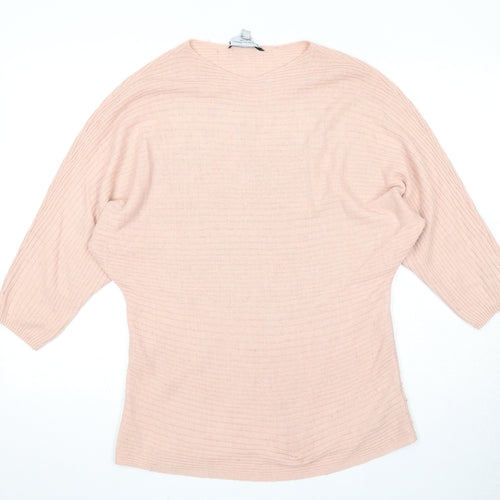 Dorothy Perkins Womens Pink Round Neck Acrylic Pullover Jumper Size 12