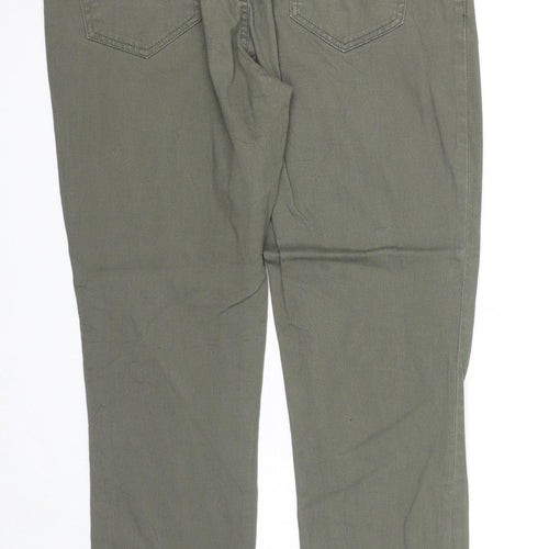 24/7 Authentic Denim Womens Green Cotton Skinny Jeans Size 12 Regular Zip