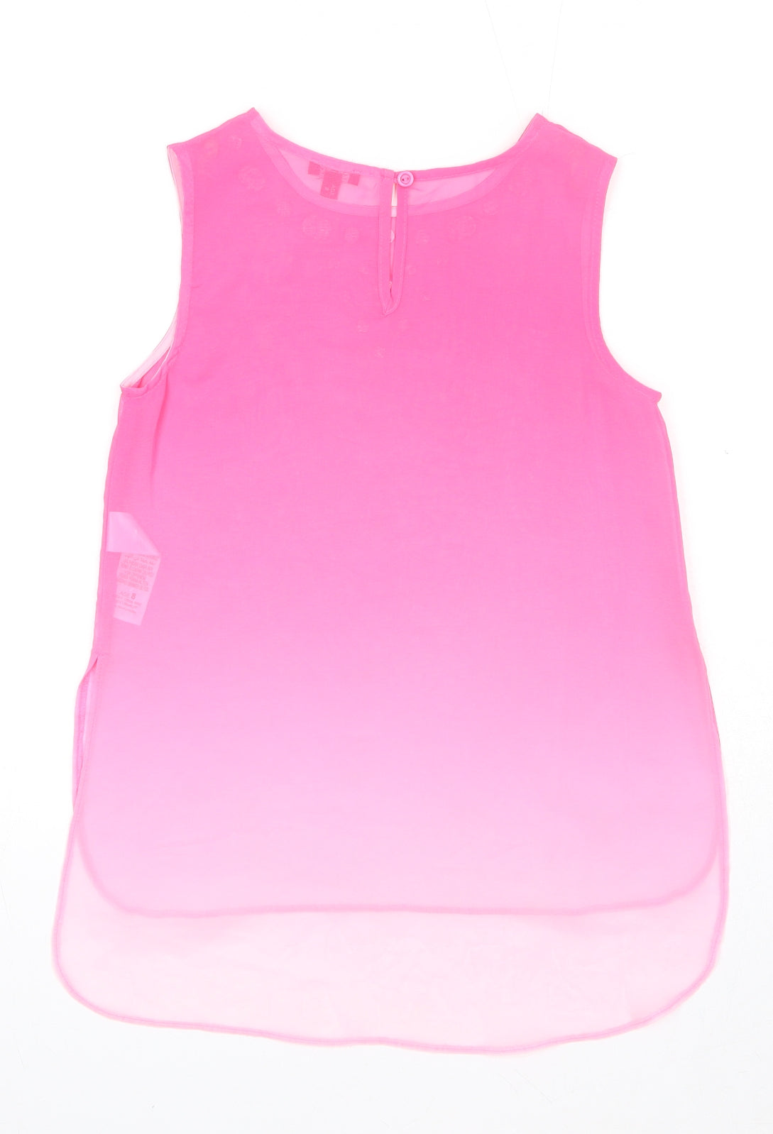 Star by Julien MacDonald Girls Pink Polyester Pullover Tank Size 8 Years Boat Neck Button - Embellished Neckline