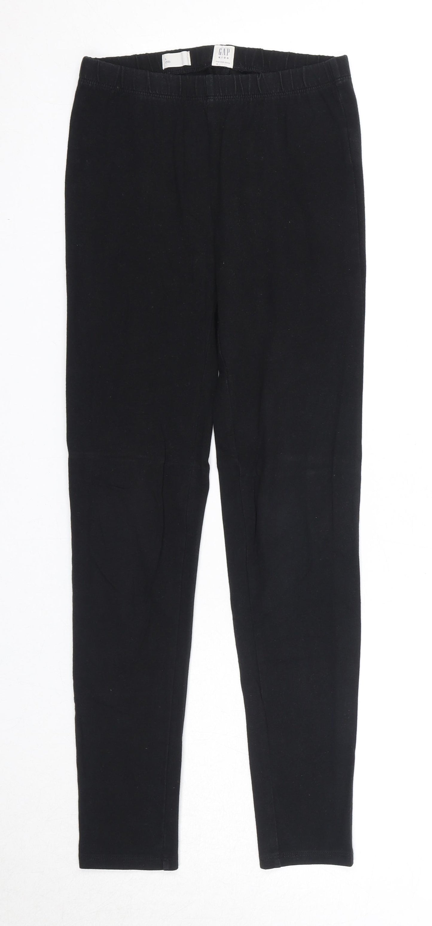 Gap Girls Black Cotton Jogger Trousers Size 10 Years Regular Pullover - Leggings