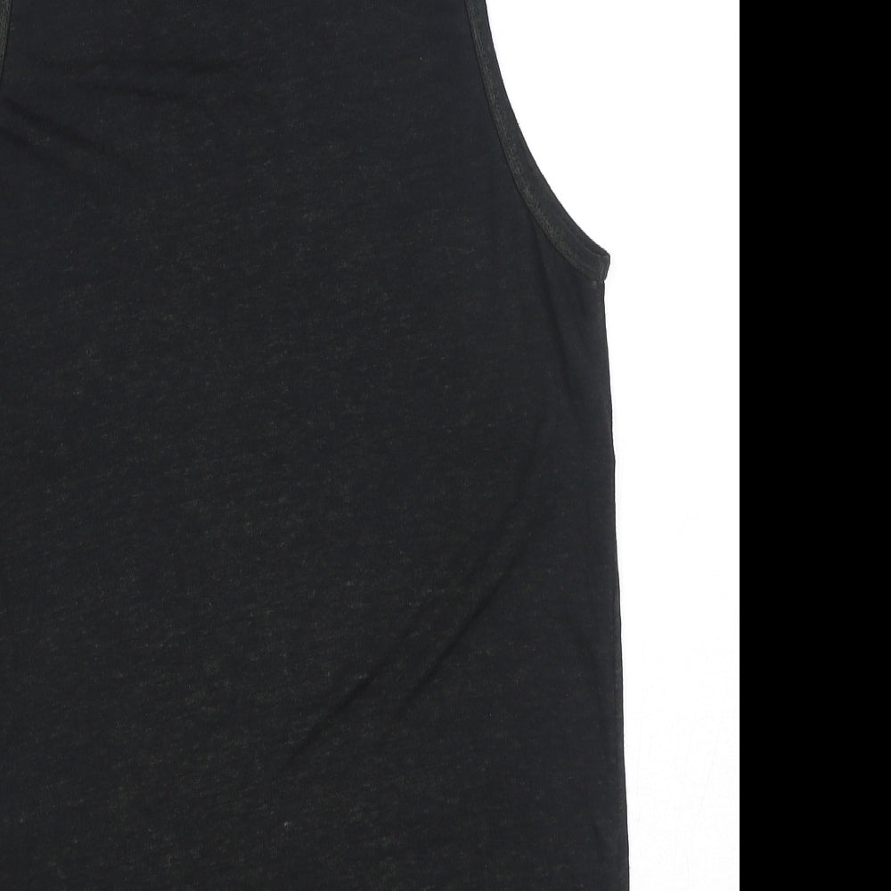 Firetrap Mens Black Polyester T-Shirt Size S Round Neck