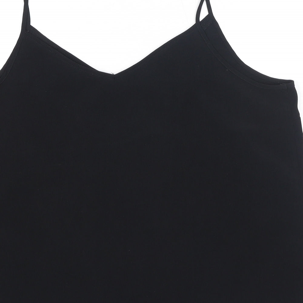 Kiabi Womens Black Polyester Basic Tank Size 18 V-Neck - Size 18-20