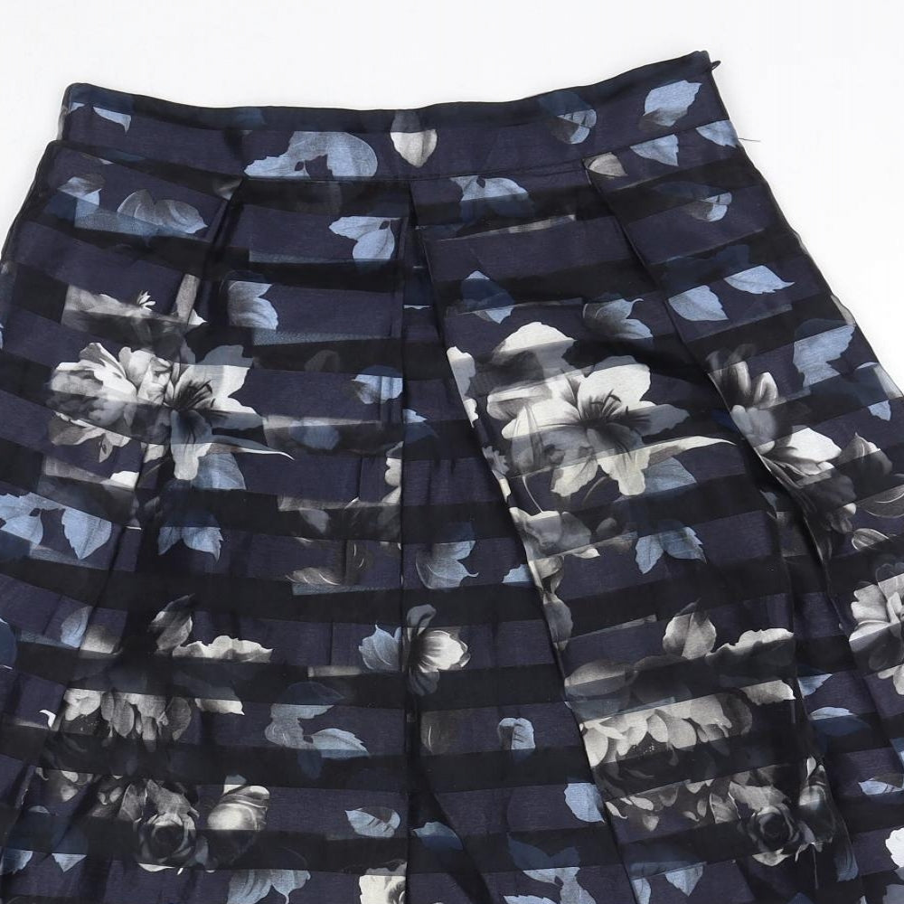 Apricot Womens Blue Geometric Polyester Tulip Skirt Size 8 Zip